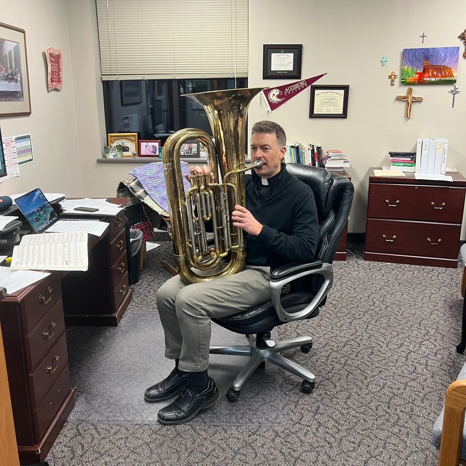 All the practice paid off, and the brass were a beautiful and inspiring addition to our Palm Sunday worship! Holy week continues with worship EVERY NIGHT at 6:15pm, at First Lutheran, Onalaska WI, 410 Main St.