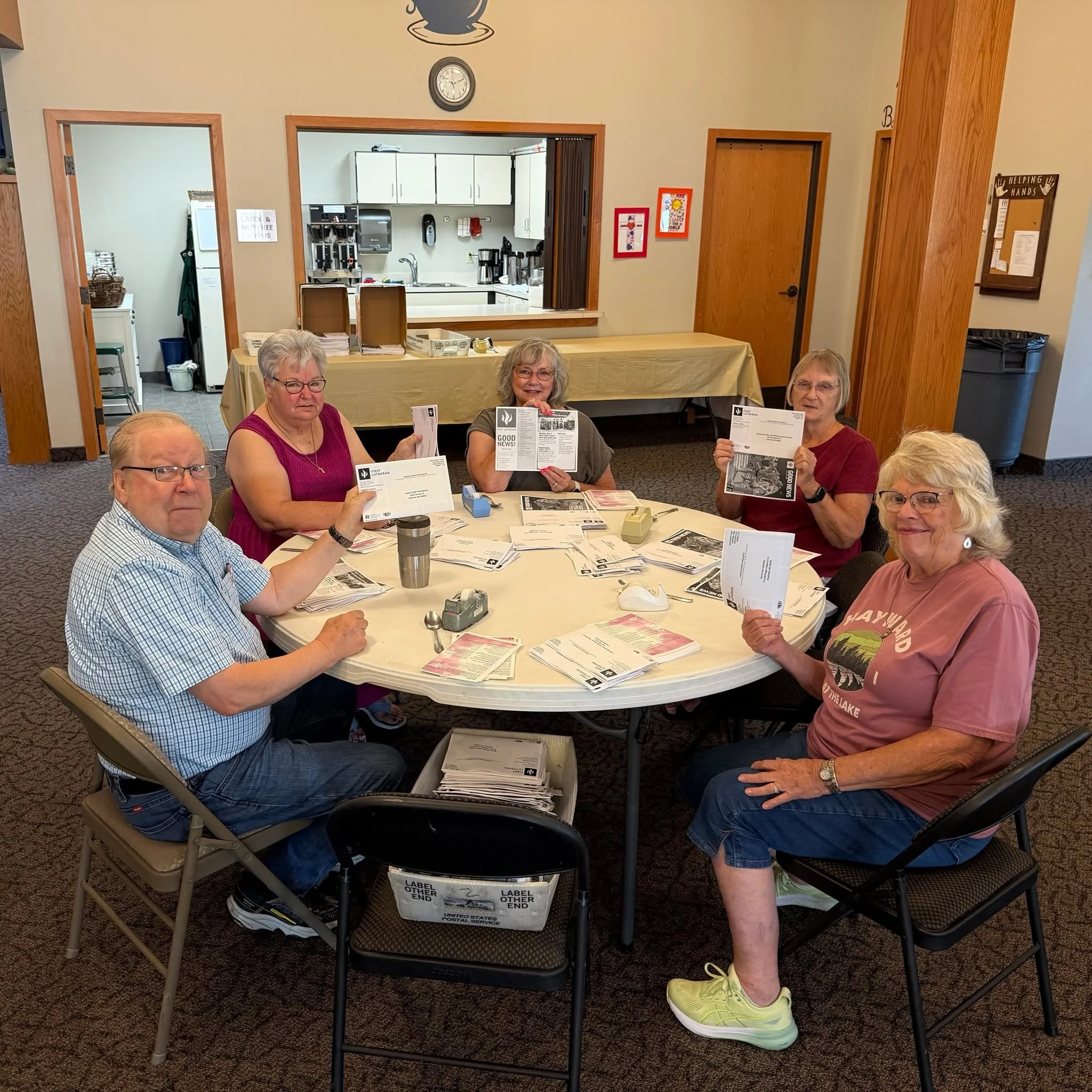 The August Good News is on its way thanks to this dedicated group of volunteers! ❤️
