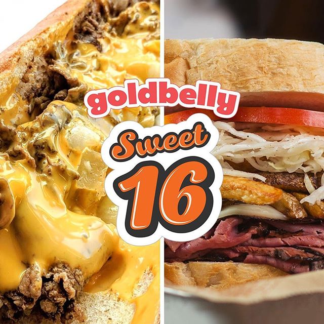 BREAKING: the Goldbelly Munch Madness Sweet 16 announced! Are you taking Primanti Bros or Pats Steaks? Pittsburgh vs Philly? Make your picks: Munchmadness.com #munchmadness #goldbelly #goldbellyfoodlove