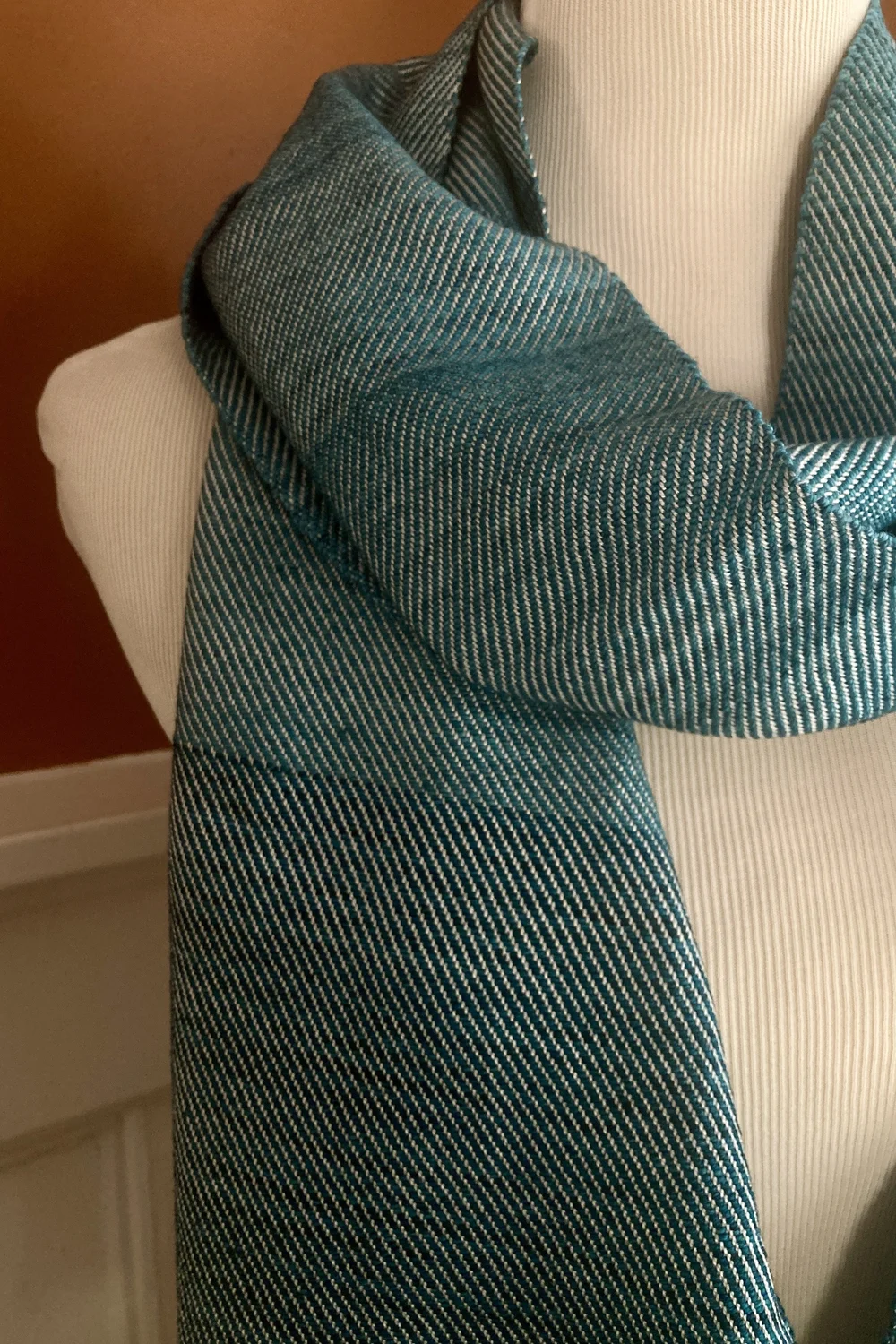 I love Teal Hand Woven Hand Dyed Scarf — Sierra A. Cole