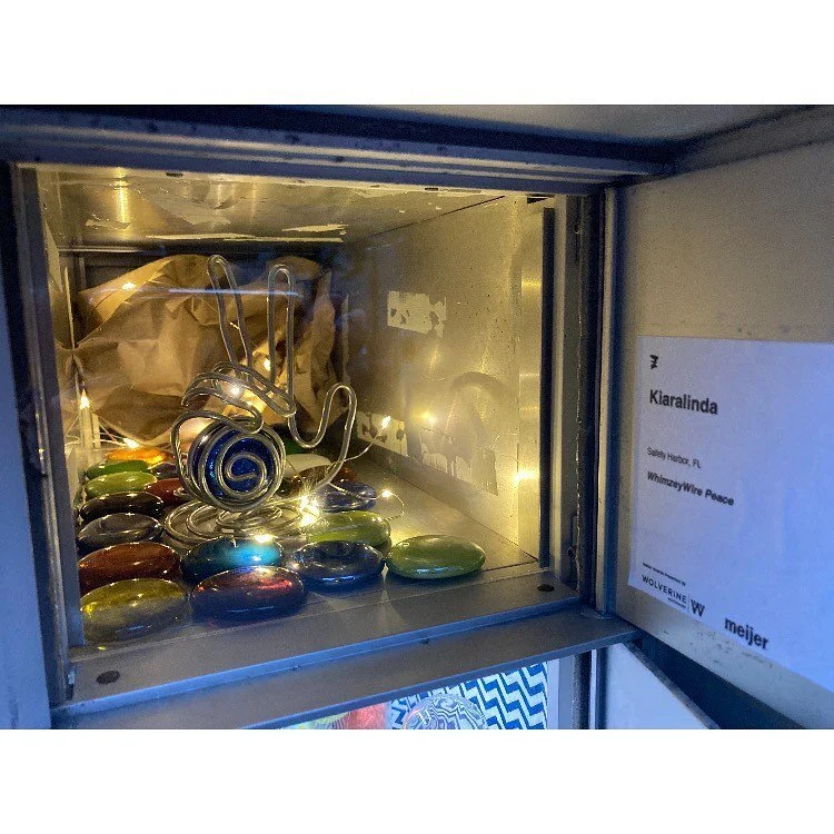 PO (Art)Box, 120 Monroe Center NW in downtown Grand Rapids, MI Whimzey Wire Peace by @kiaralindakiaralinda