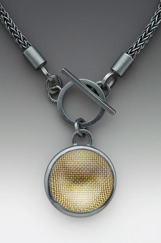 Gold Mesh Toggle Necklace