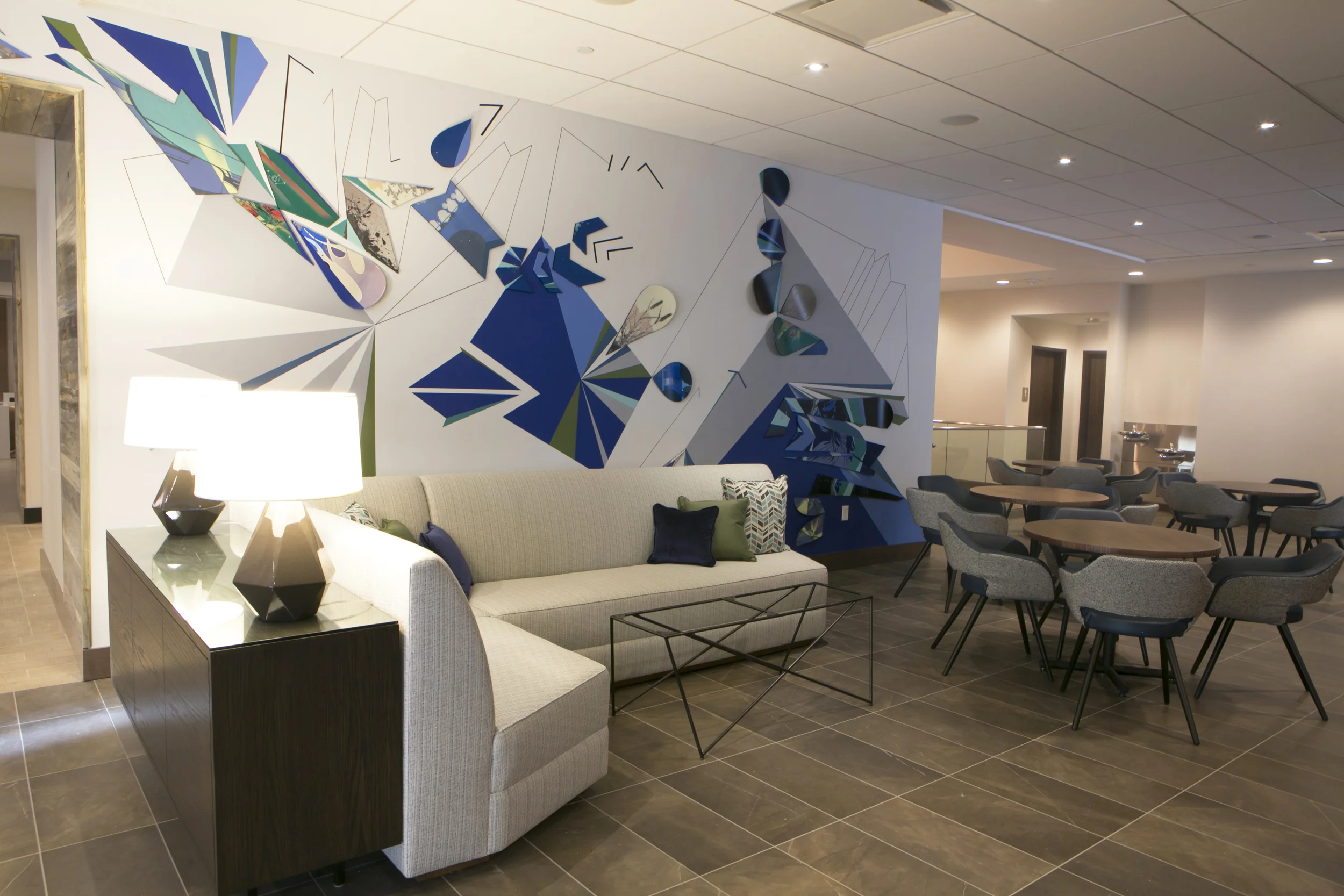 Hyatt Place Hotel, Denver. Forse Art Consulting. Photography: Sabin Aell. Installation Artist: Sabin Aell.
