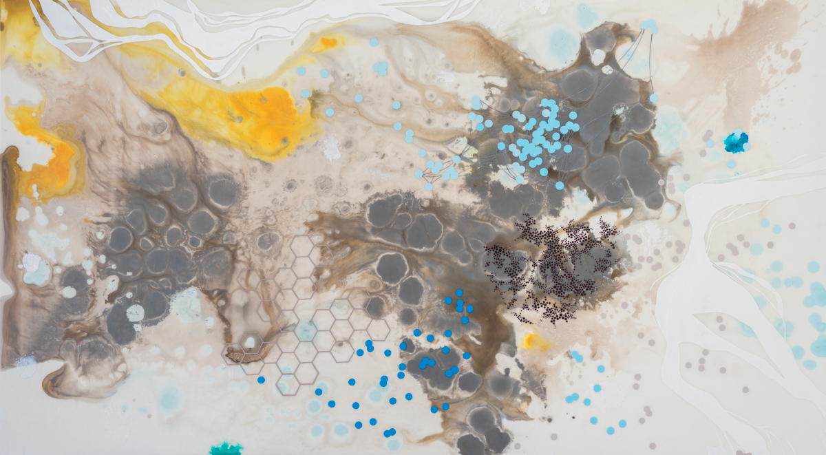  Heather Patterson  Ecosystem  mixed media on panel  36x65 