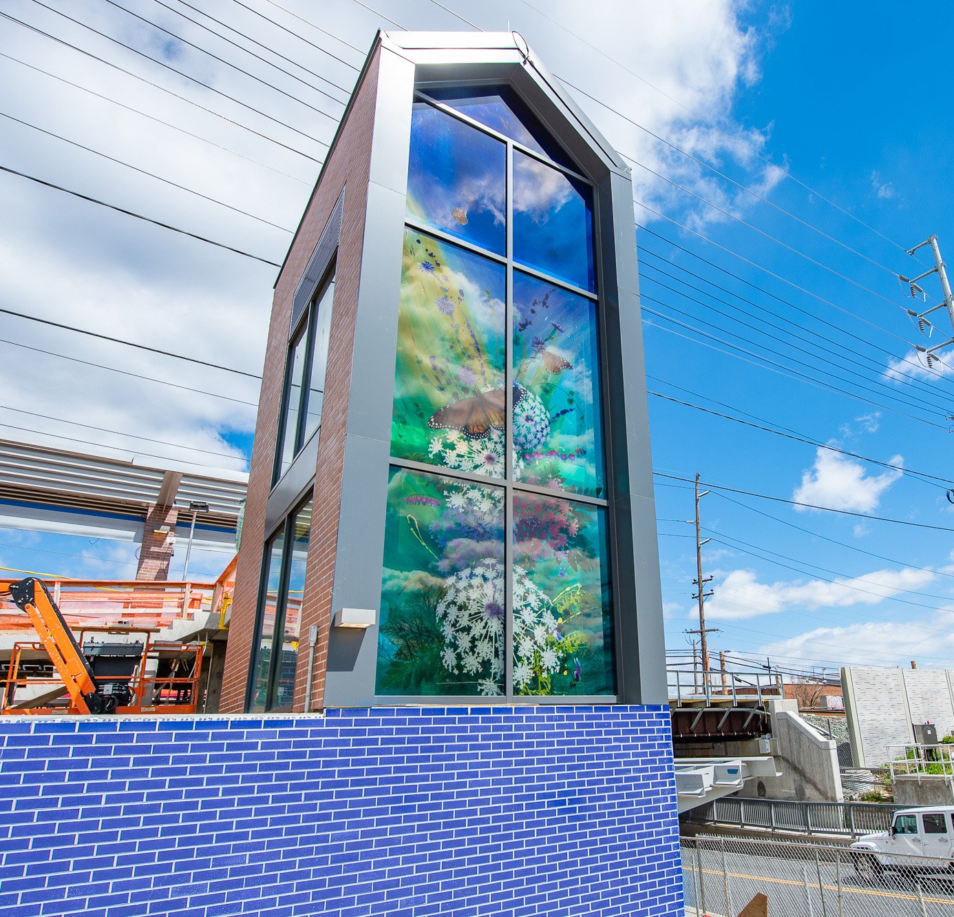  MTA Arts and Design installation at the Merillon Avenue LIRR train station New York City 