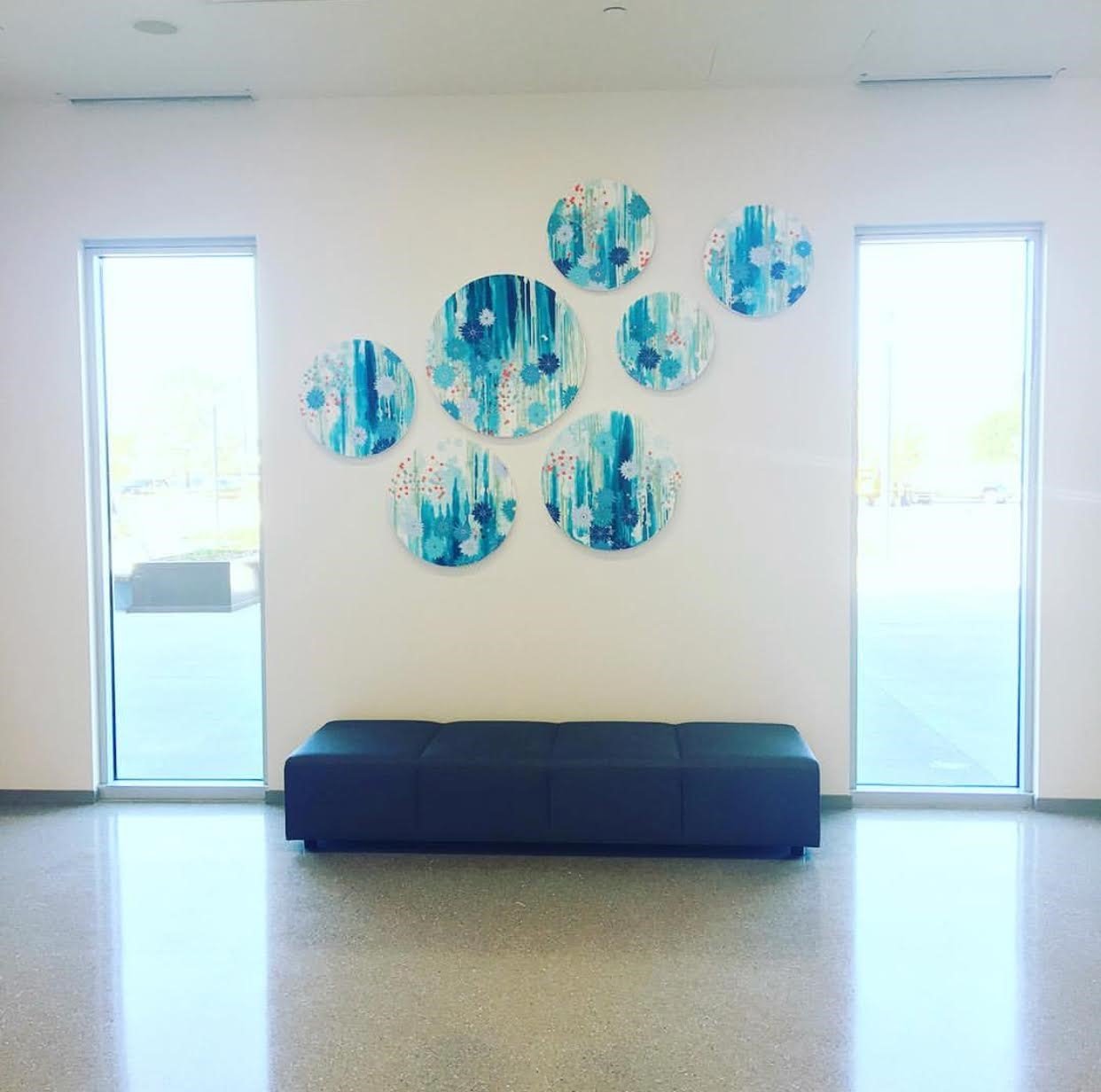 Entry of UCSD Medical Campus, La Jolla, CA Commissioned by Susan Street Fine Art, 7'x10' circle installation 