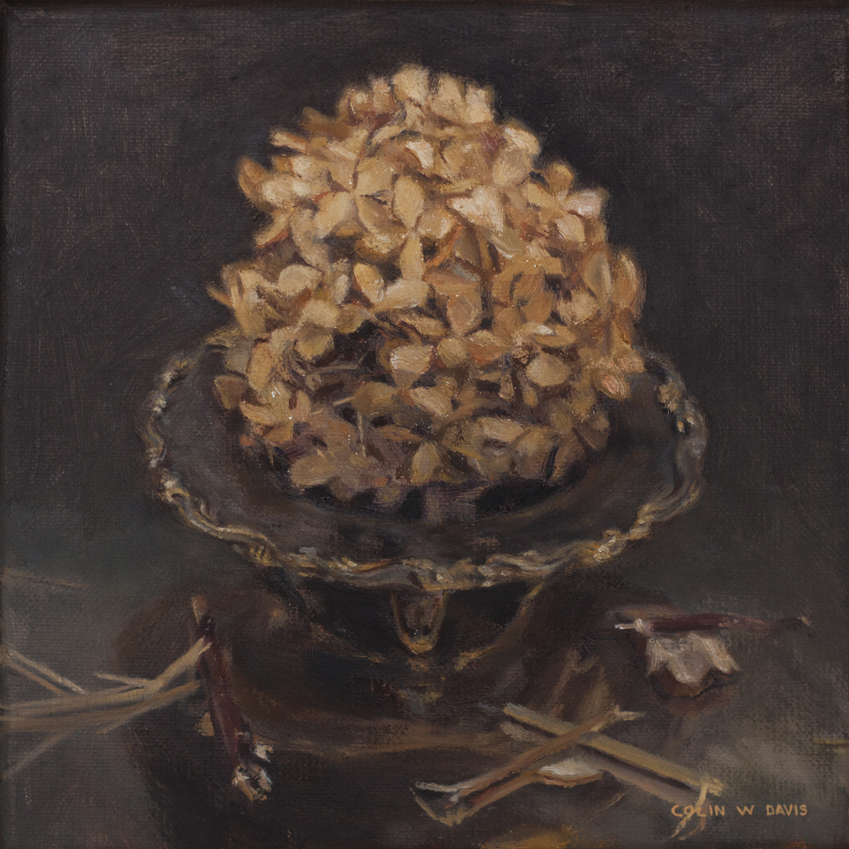 Dried Hydrangea on Throne