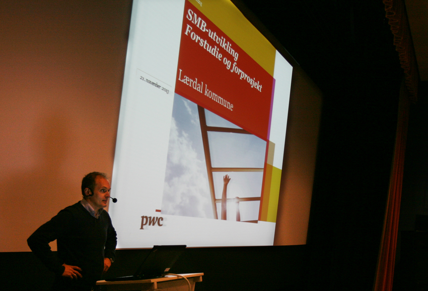 Harald Mo i PWC har vore innleigd som prosjektleiar for SMB-prosjektet i Lærdal. Tekst og foto: Odd Helge Brugrand