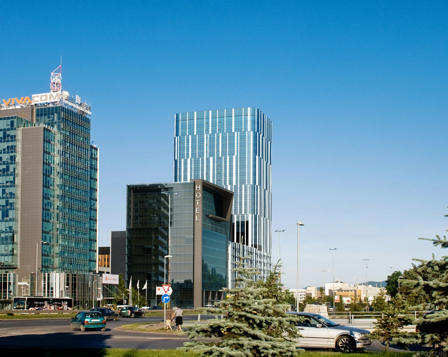 Aktiv skyscraper day photomontage
