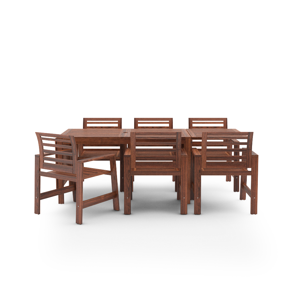 IKEA APPLARO SET TABLE AND 6 ARMCHAIR