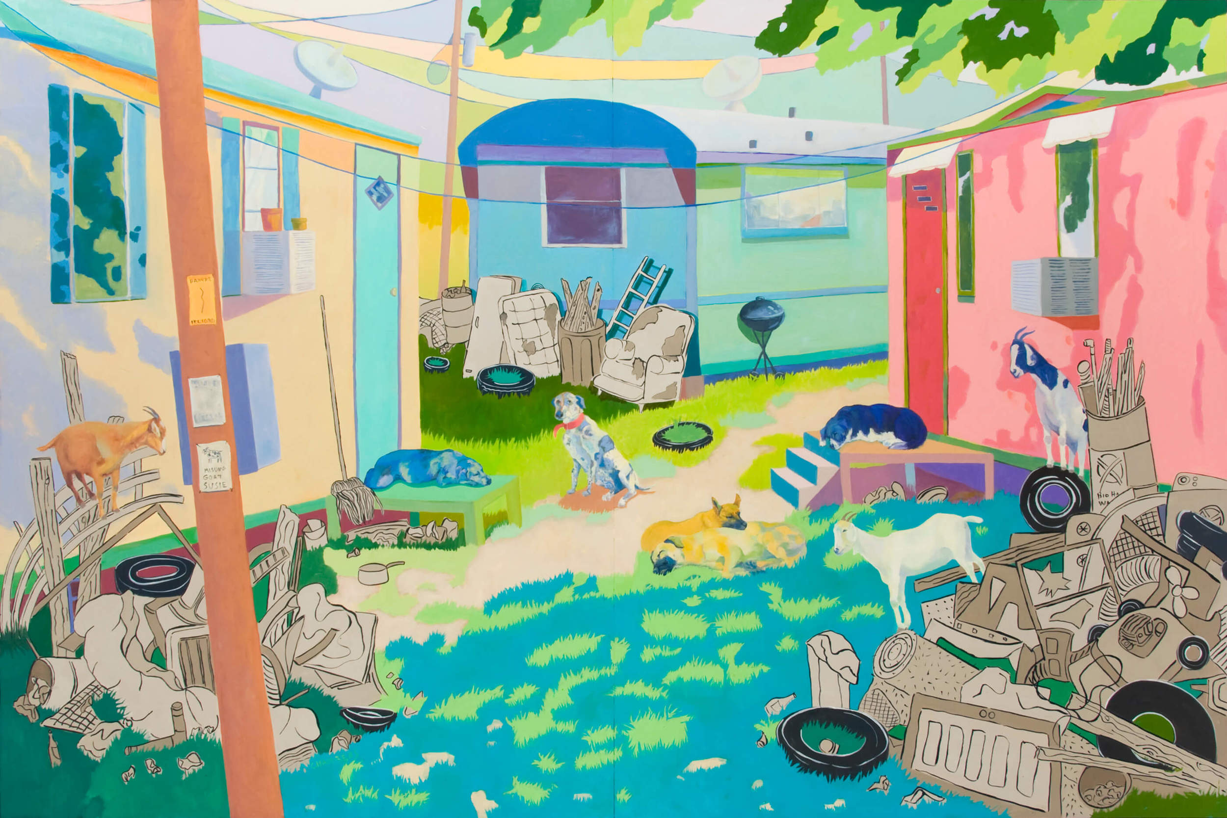 Dog Town 48 x72 Oil on Board Sold