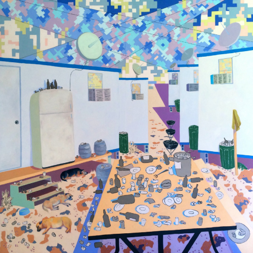 Party Animals 72 x 72 Oil on Board (Copy)