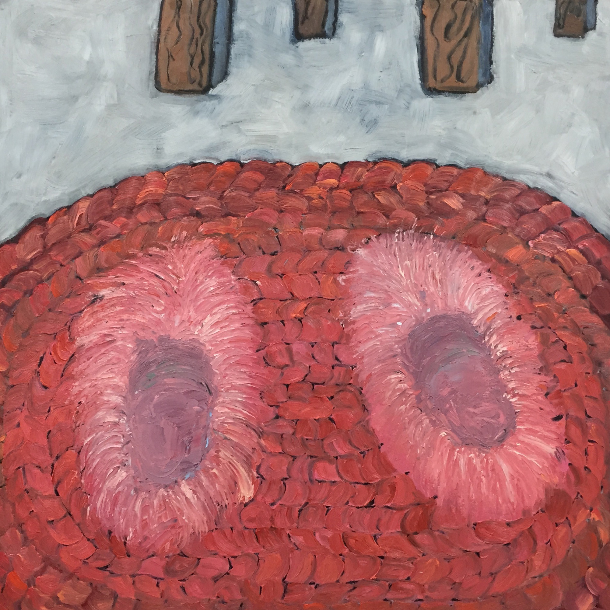    Pink Slippers   24x24x2 Oil on Board 