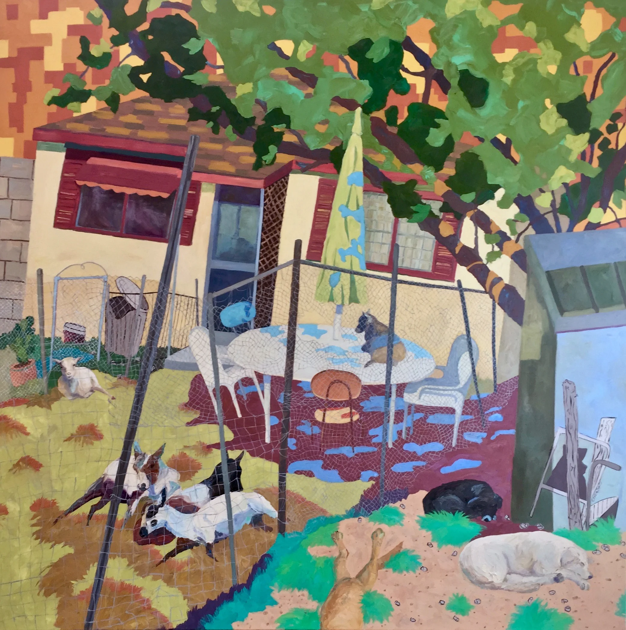    On the drive home   oil on canvas 72 x 72 x 2” 