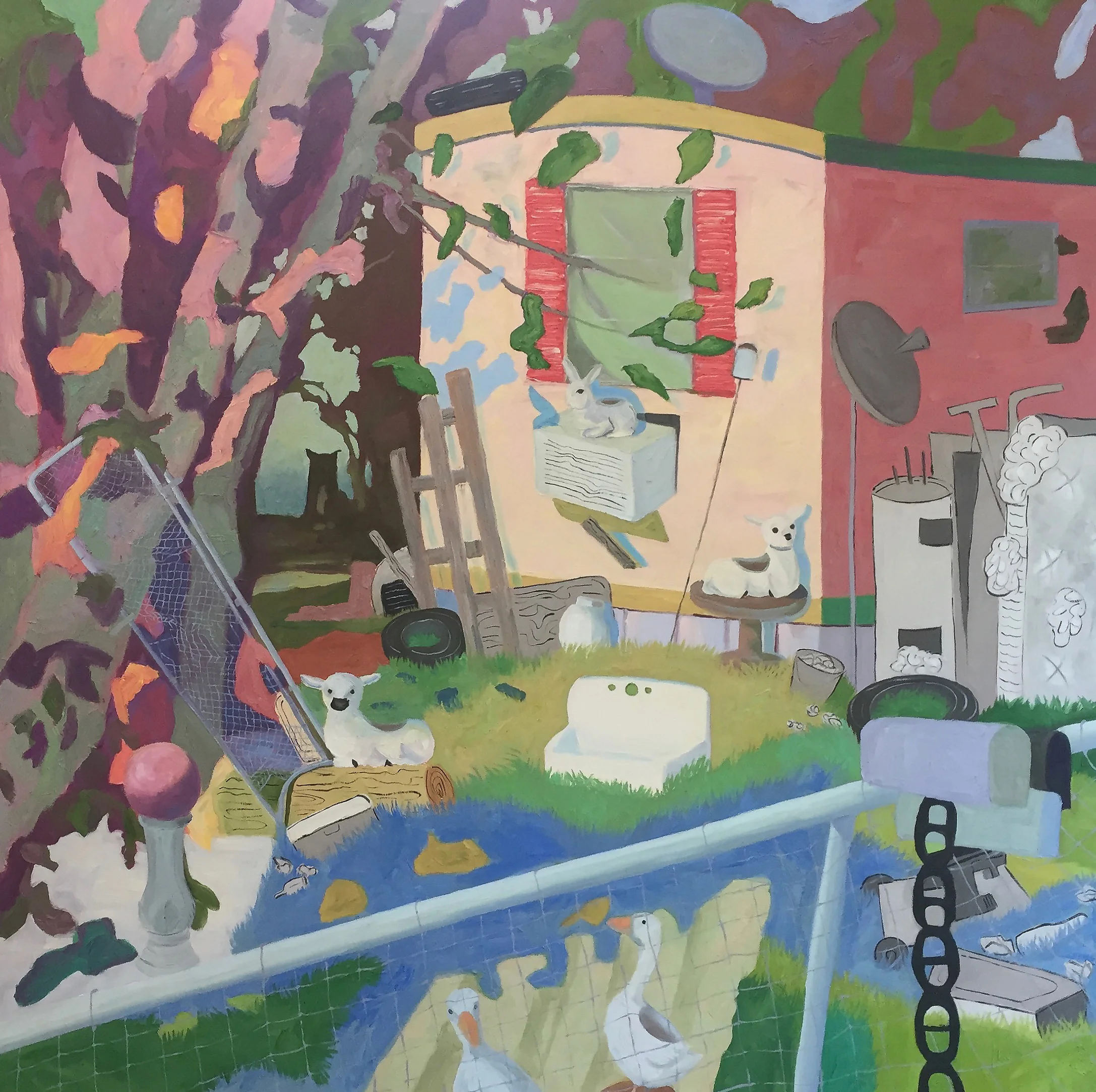 Beware of Dog 60 x 60 x 2” oil on canvas