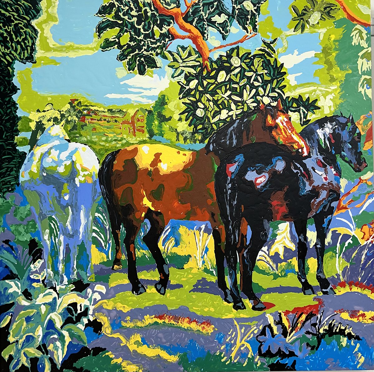 After Albert Bierstadt acrylic on canvas 48 x 48 x 2” SOLD