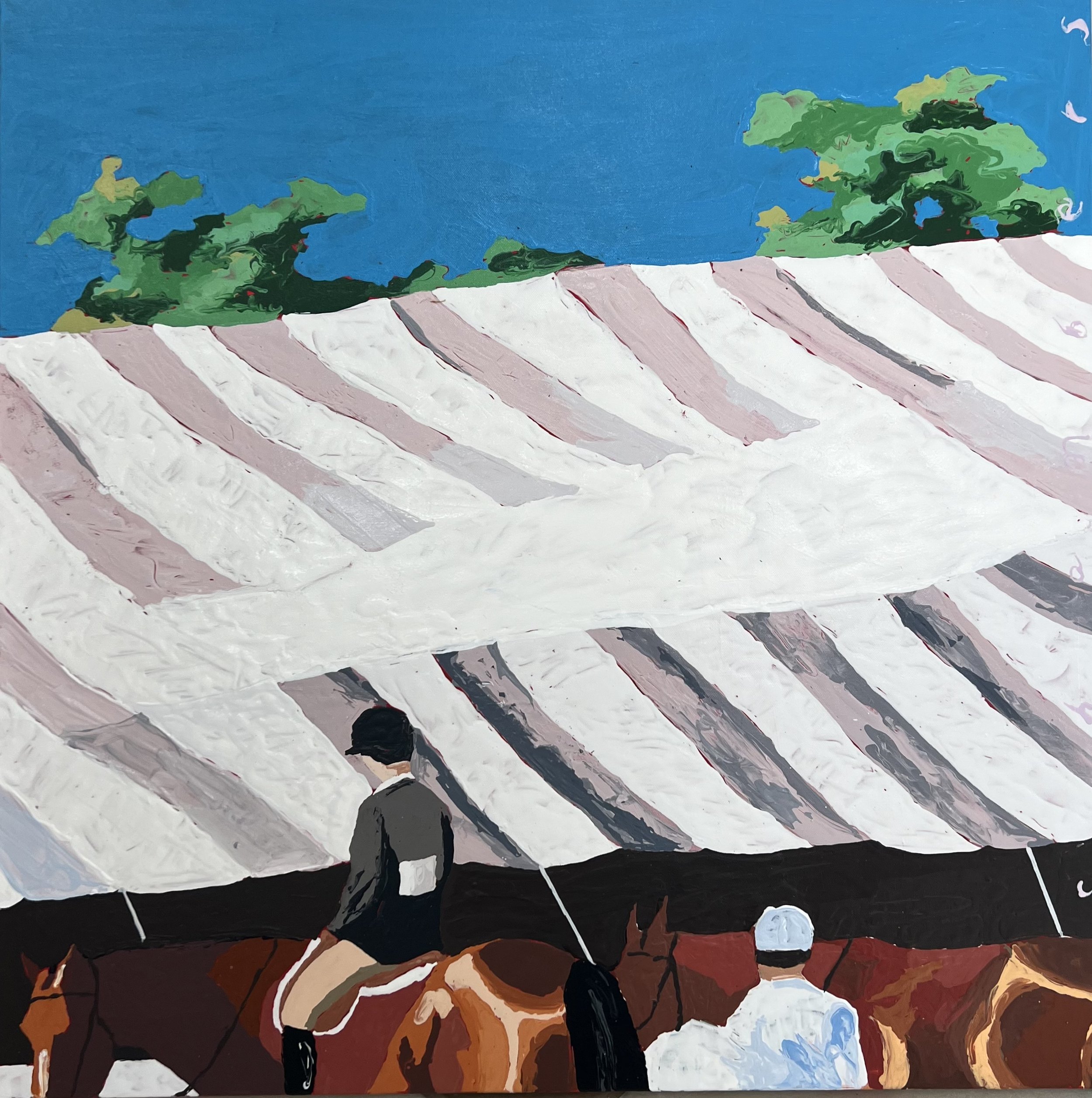 Back at the Barn 30 x 30 x 2" acrylic on canvas