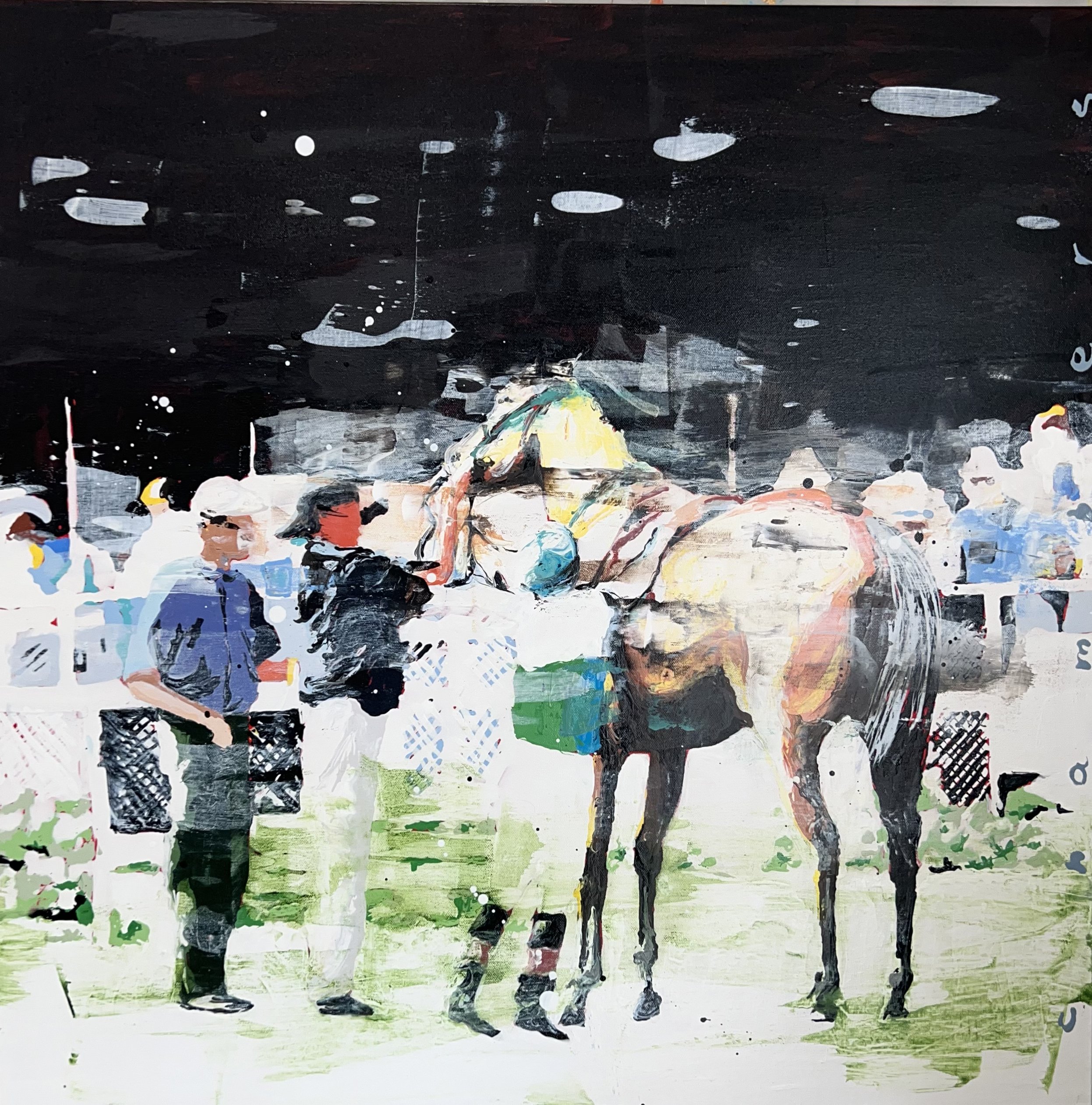 Night Racing 30 x 30 x 2" acrylic on canvas