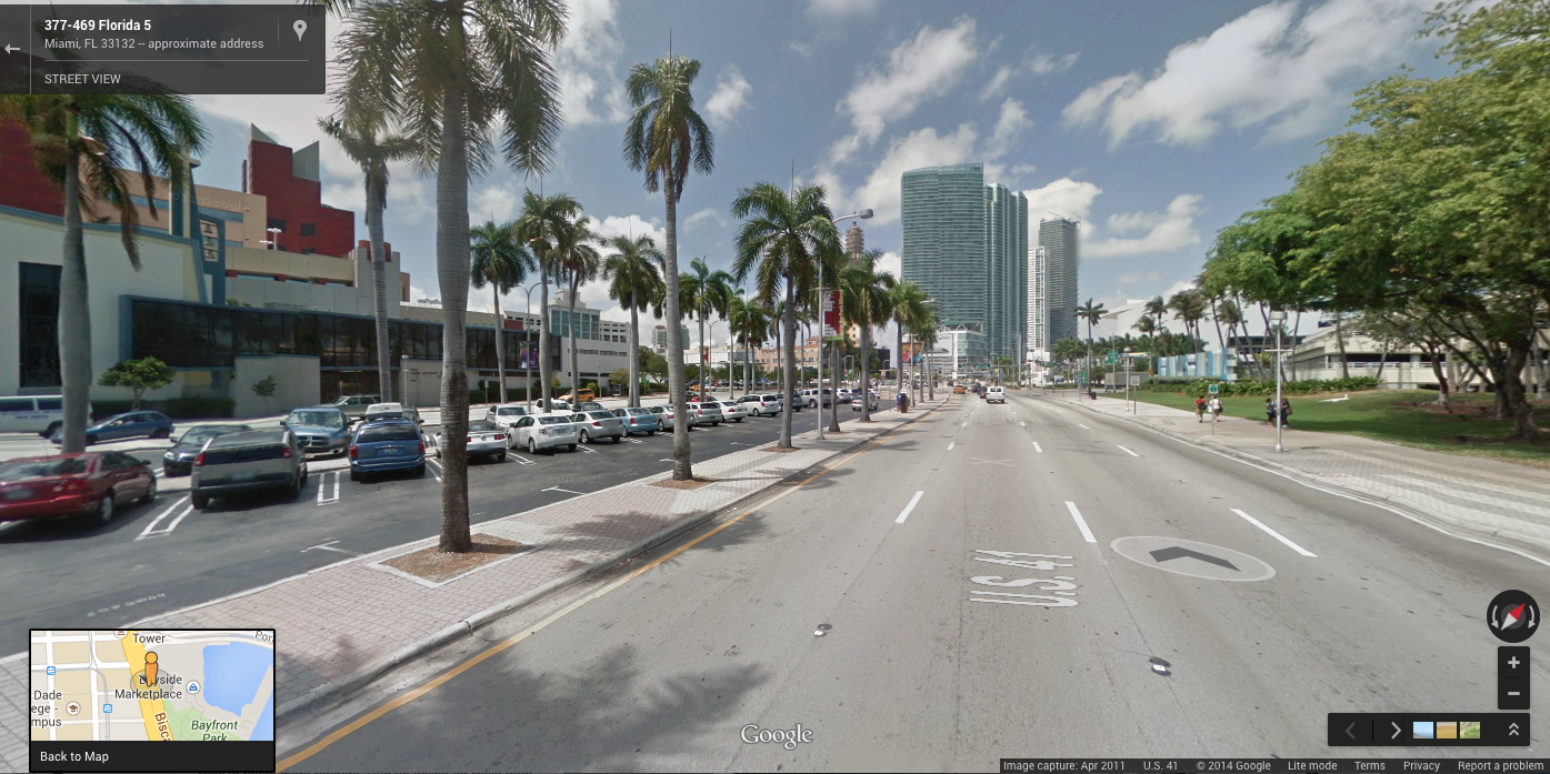 Biscayne Boulevard in downtown Miami, FL