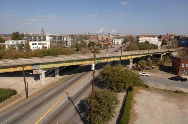 Photo by John Carrington and Savannah Morning News of the I-16 flyover in Savannah, GA