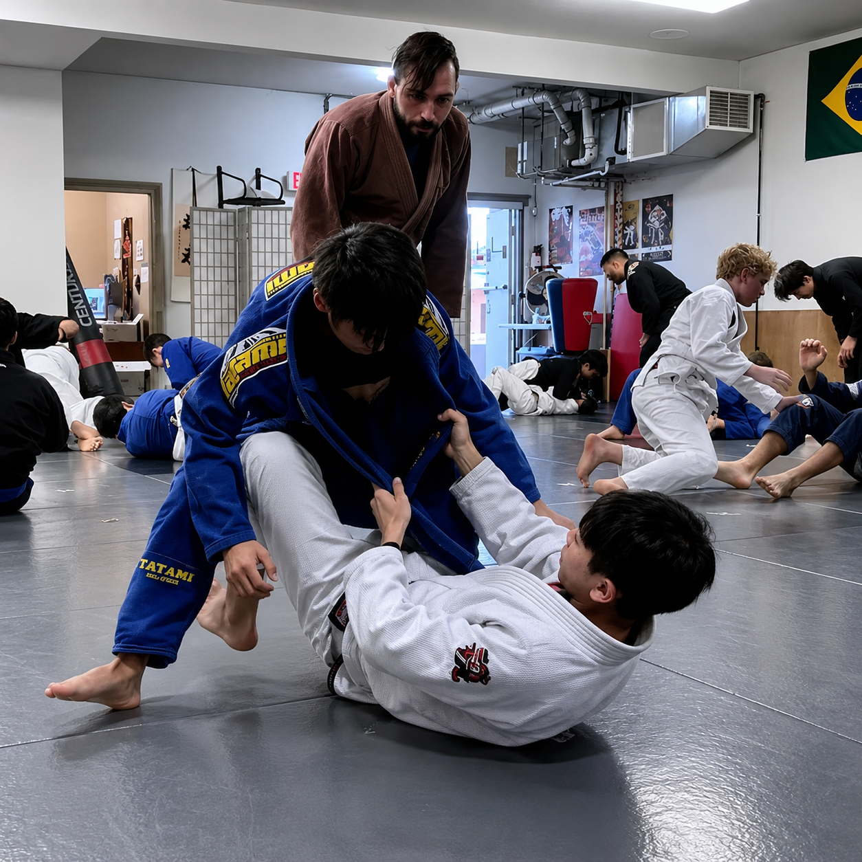Kids Brazilian Jiu-Jitsu class in Burnaby learning grappling techniques