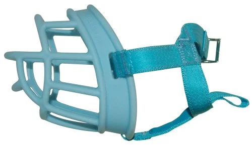 Don't like the look of a black muzzle? What about blue?! Blue isn't scarey! Baskerville Ultra also comes in blue. (We keep asking them to make pink...)