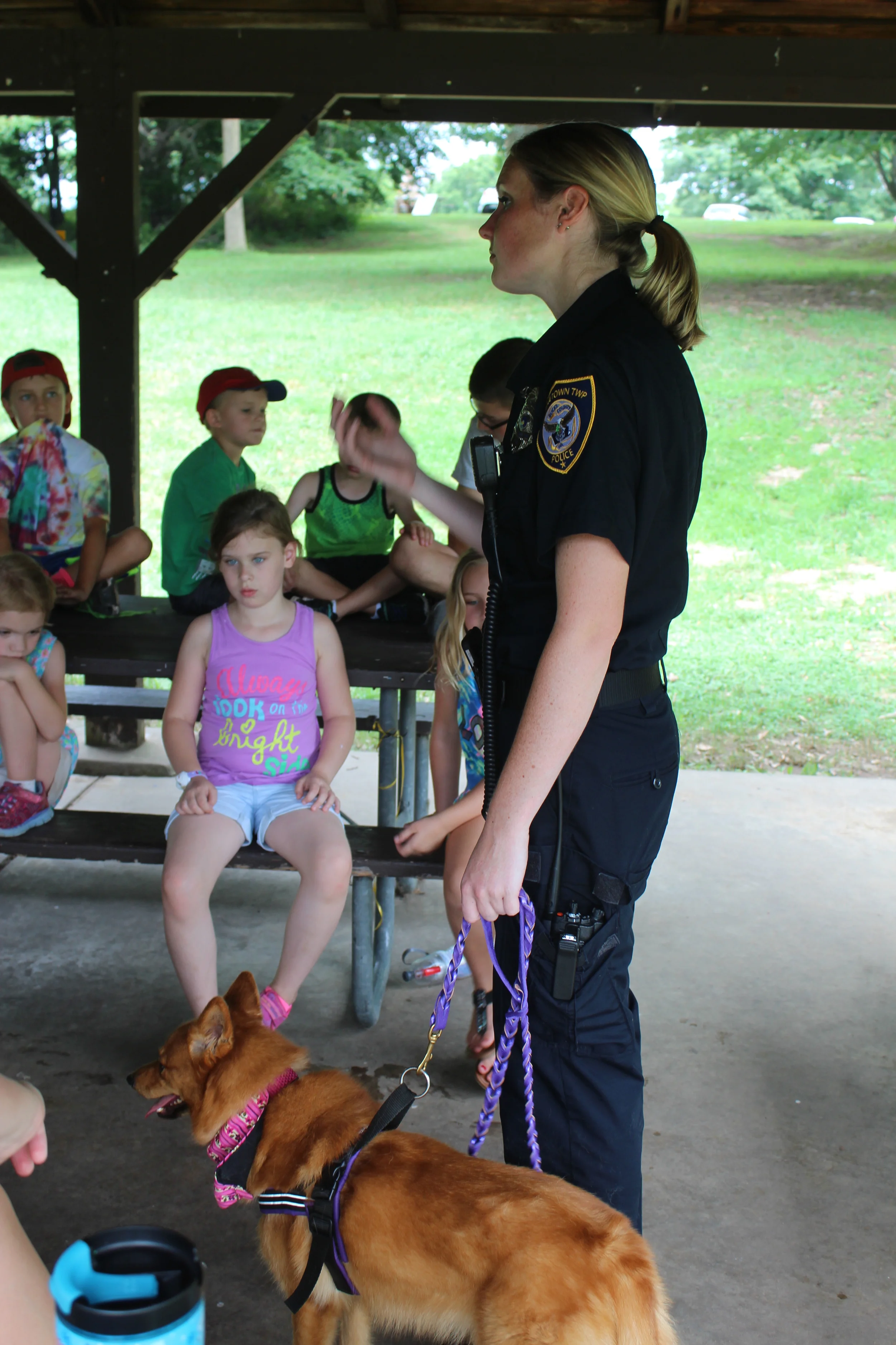 ACO Katie Brennan with her education dog Bubbles.