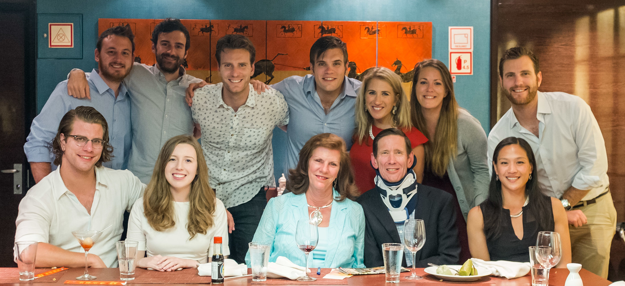 Back row: Patrick, Taylor, Mark, Paul, Jacky, Emily, Evan Front row: Peter, Kallista, Kathy, John, Peiling