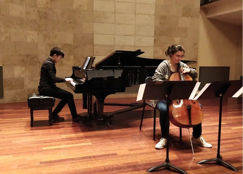 With Emily Yoshimoto, cello, performing Sato Matsui’s “Hop Hop Bunny” 2019