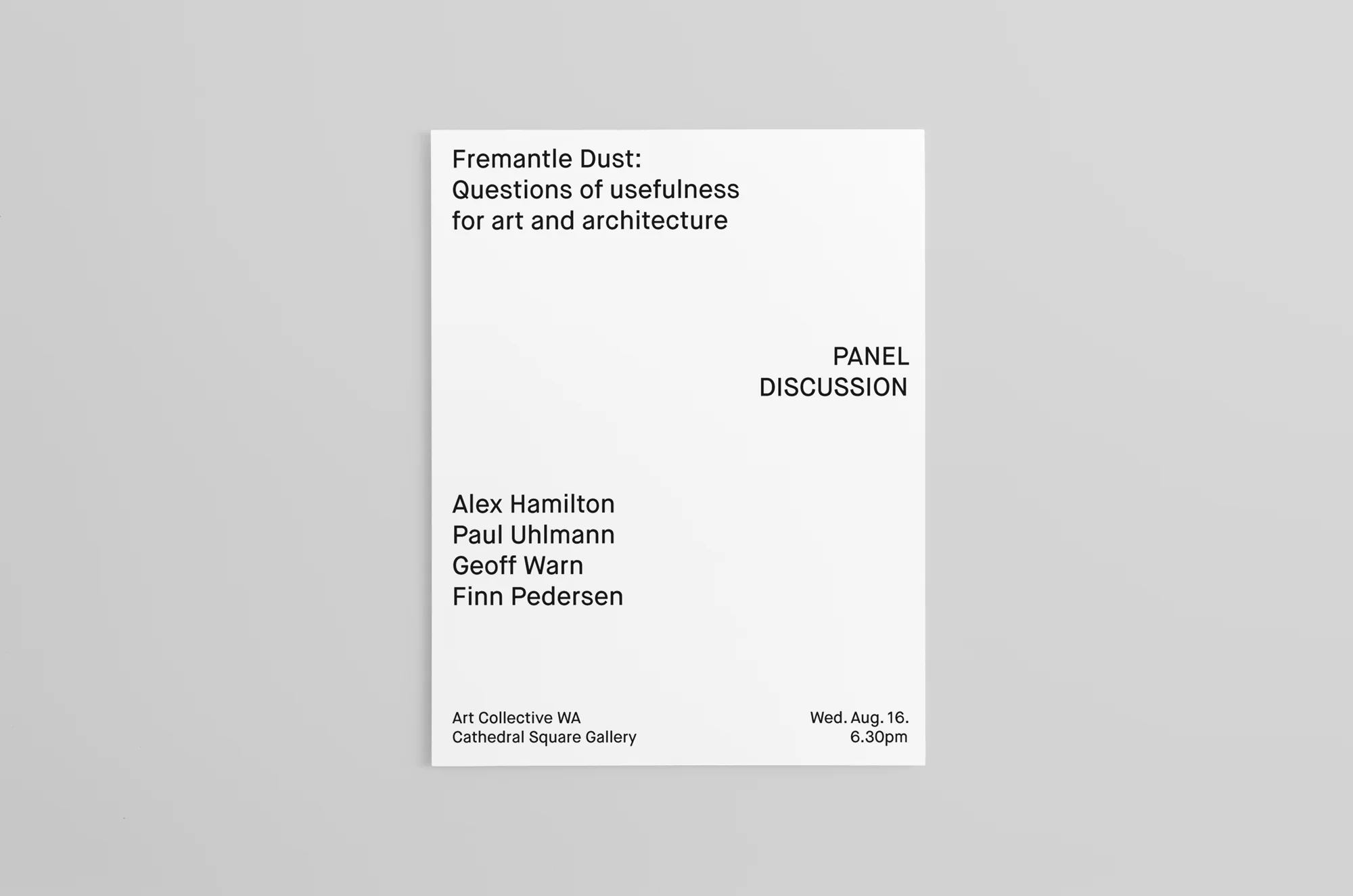  Flyer for Art Collective WA 
