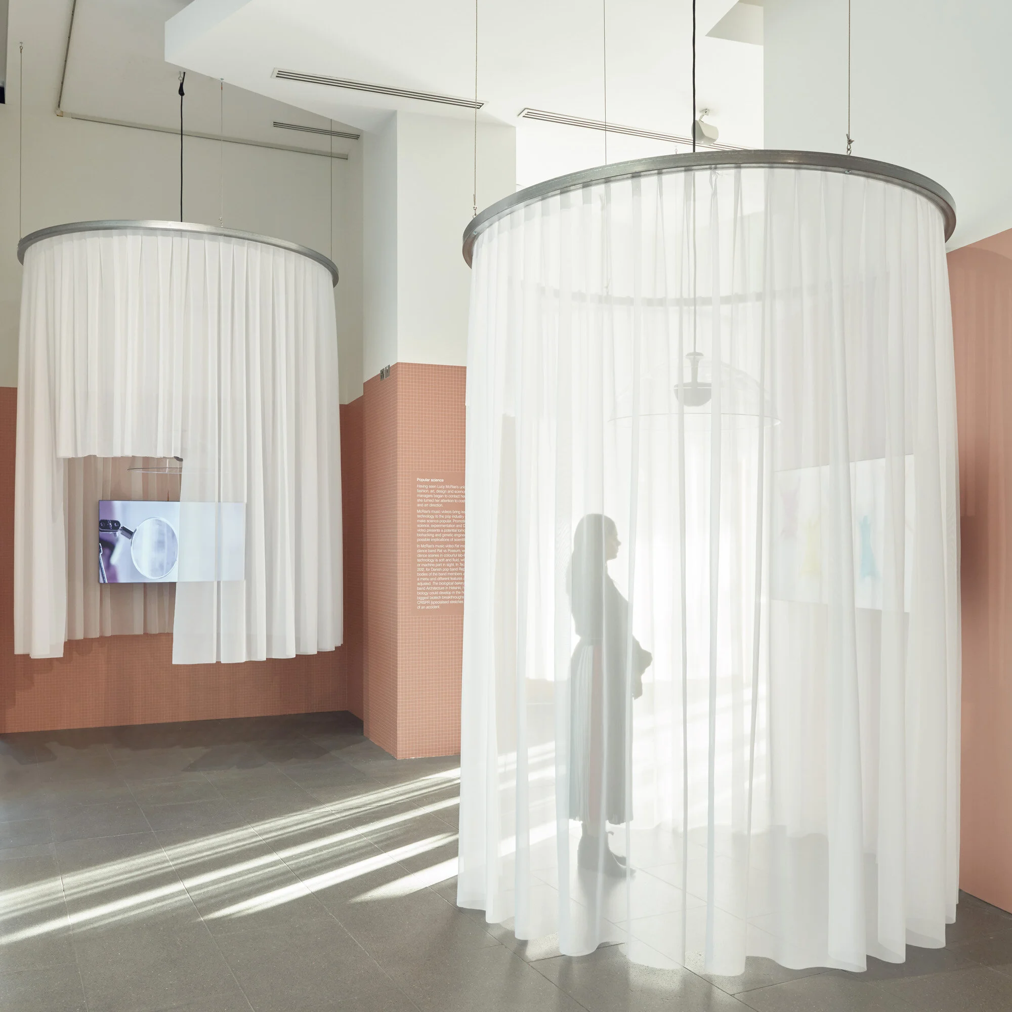 A section of the wallpaper included a white grid that was referenced from one of the video’s displayed in the area.