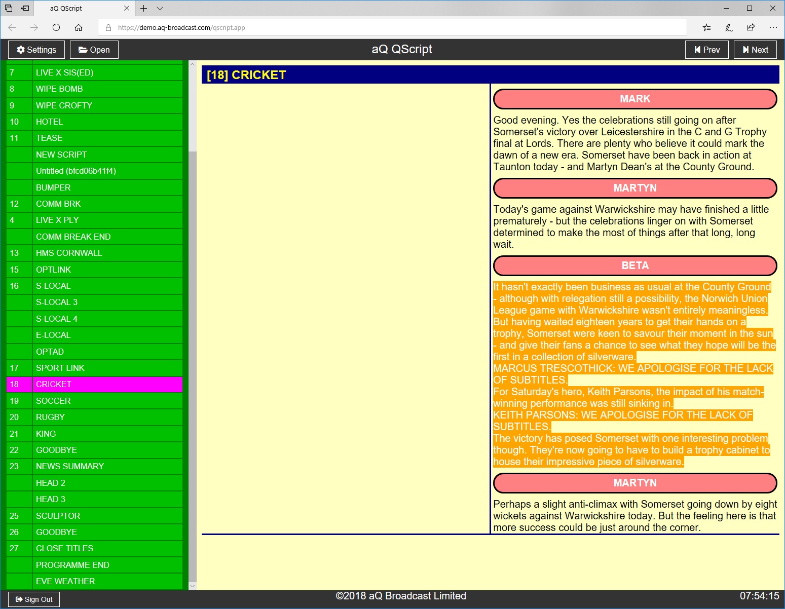 qscript two-column example gui