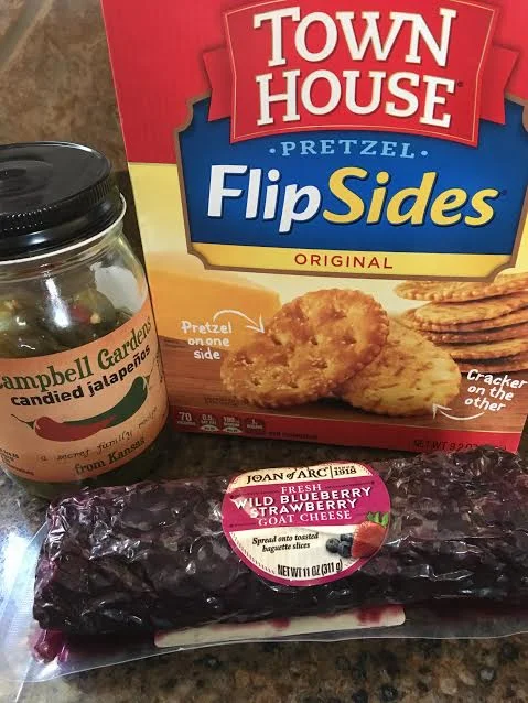 Goat Cheese, Pretzels Crackers and Candied Jalapenos.jpg