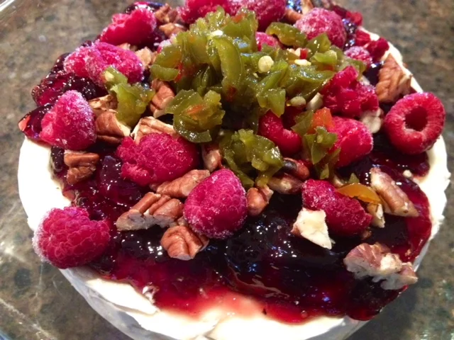 Baked Brie with Raspberries, Pecans and Sweet Jalapeños — Campbell Gardens