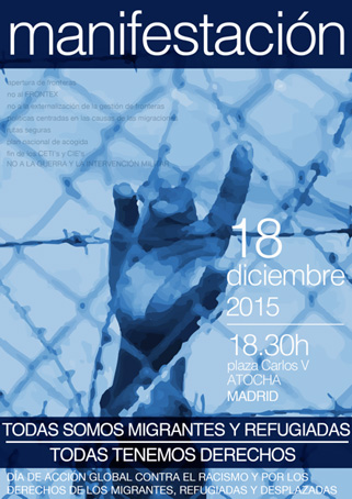 18 de diciembre 2015 a las 18:30 Plaza Carlos V - Atocha (Madrid)