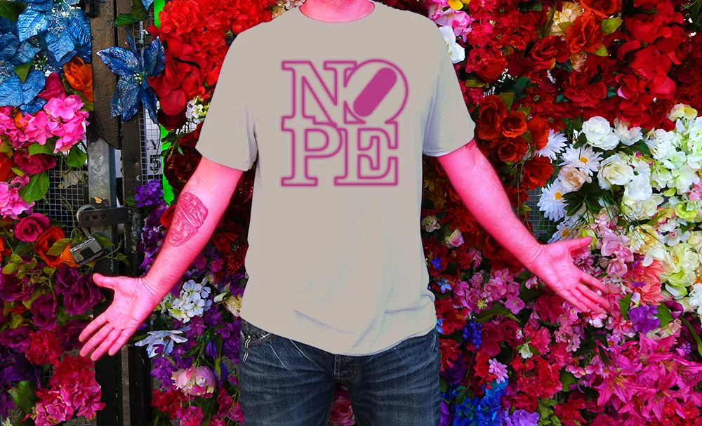 haughtee Suave Nope Vintage Retro 'Robert Indiana' Tee Beige
