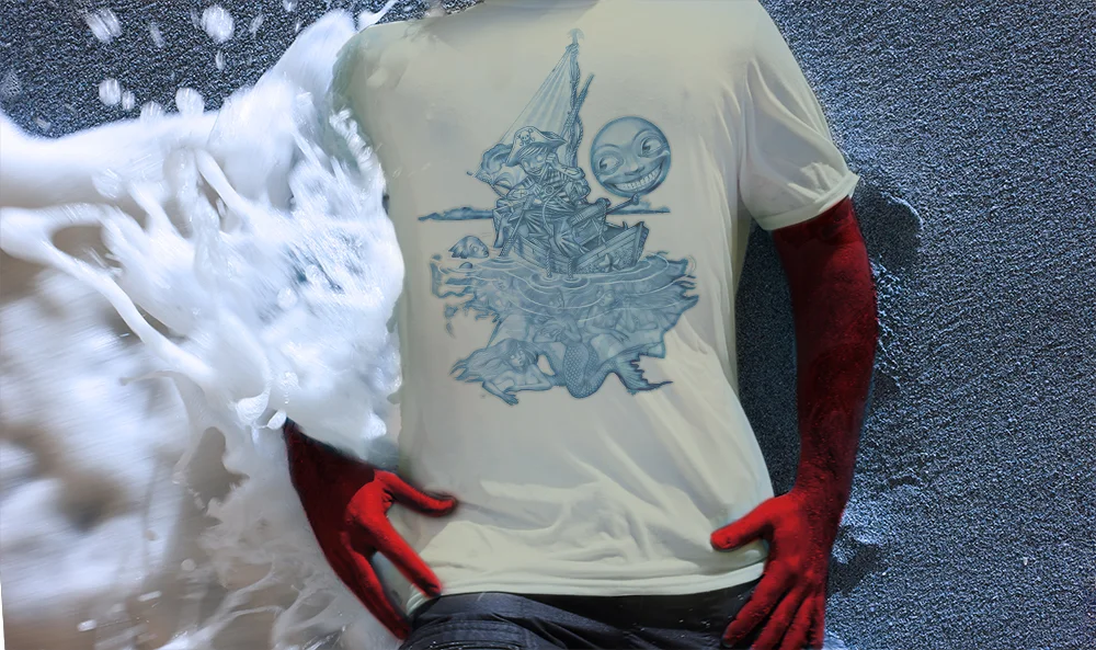 Haughtee Suave 'Catch & Release' Mermaid Pirate Sailboat Scene Fine Art Print Tees