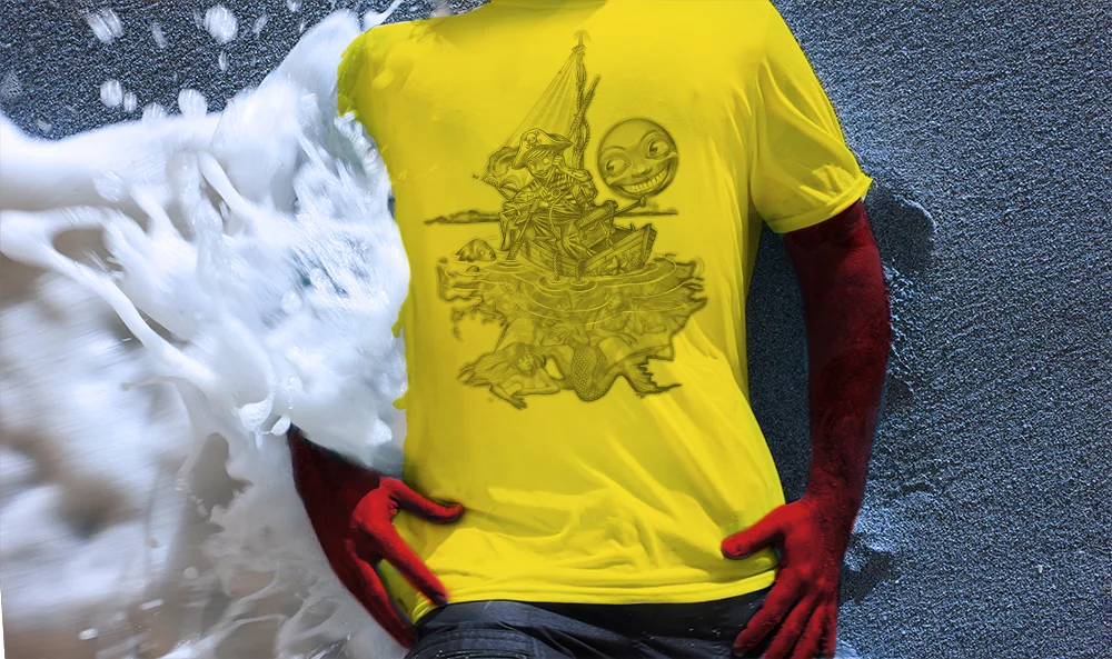 Haughtee Suave 'Catch & Release' Mermaid Pirate Sailboat Scene Fine Art Print Tees