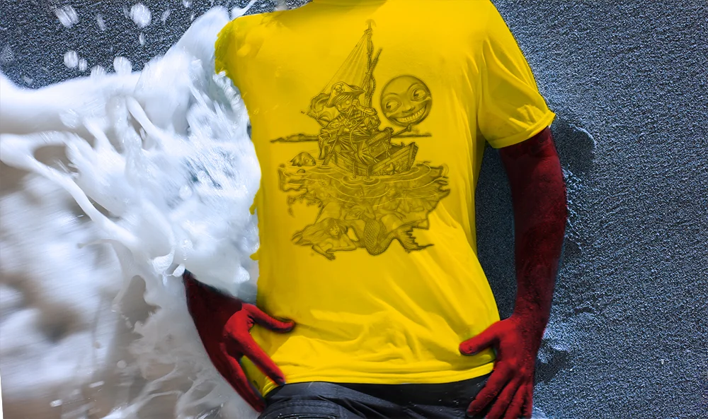 Haughtee Suave 'Catch & Release' Mermaid Pirate Sailboat Scene Fine Art Print Tees