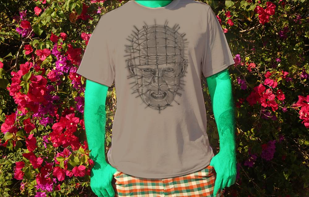 Haughtee Suave 'Pinhead' Hellraiser Tribute Sci-Fi Horror Fine Art Print Tee