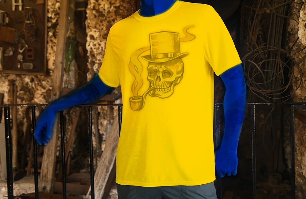 Haughtee Suave Vintage Antique Tattoo Flash 'Sherlock Bones' Smoking Skull Fine Art Print Tee