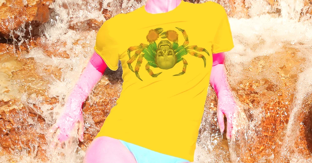 Haughtee Suave Vintage Antique Tattoo Flash Fancy Skull Crab Fine Art Print Tee