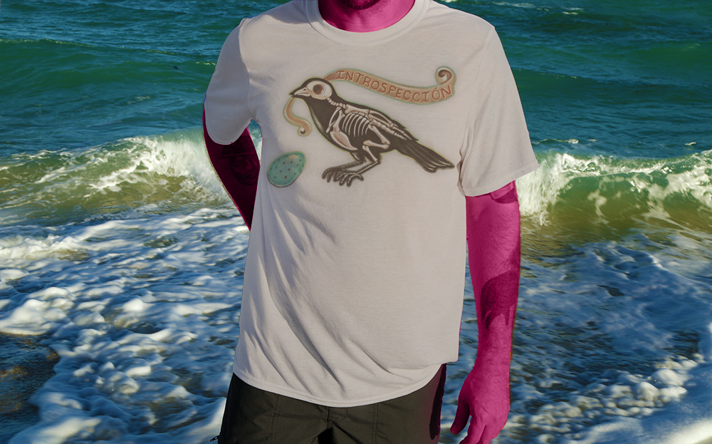Haughtee Suave Introspección (Introspection) Bluebird X-Ray Fine Art Print Tee