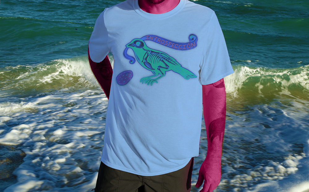 Haughtee Suave Introspección (Introspection) Bluebird X-Ray Fine Art Print Tee