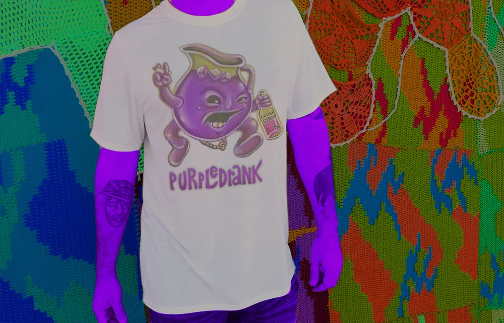 Haughtee Suave Purple Drank Sizzurp Kool-Aid 'Sippin' Lean' Fine Art Print Tee