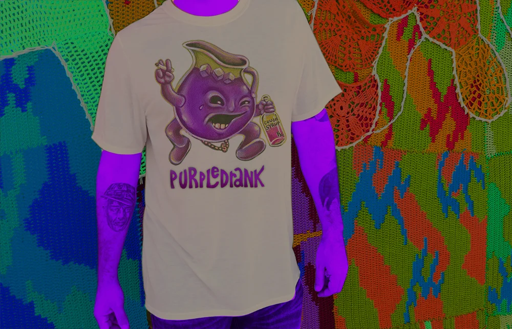 Haughtee Suave Purple Drank Sizzurp Kool-Aid 'Sippin' Lean' Fine Art Print Tee