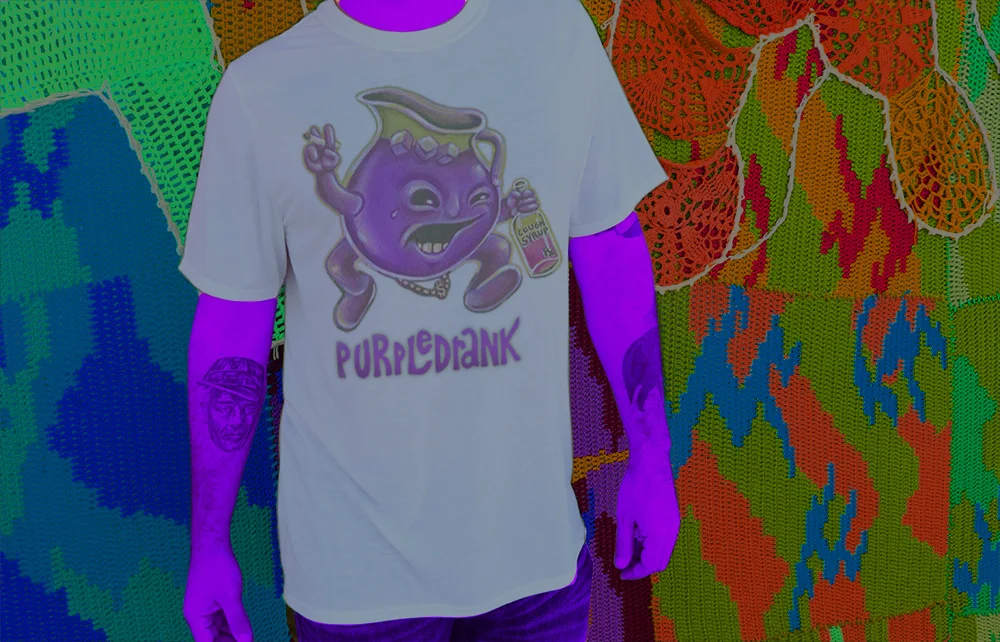 Haughtee Suave Purple Drank Sizzurp Kool-Aid 'Sippin' Lean' Fine Art Print Tee