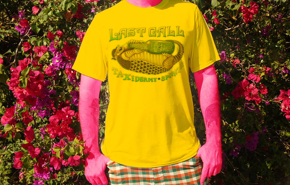 Haughtee Suave 'Last Call' Drunk Armadillo Tipsy Taxidermy Fine Art Print Tee