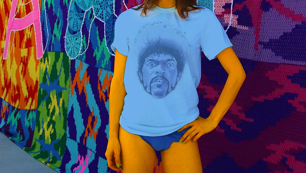 Haughtee Suave Pulp Fiction 'Jules' Samuel L Jackson x Eraserhead Parody Fine Art Print Tee