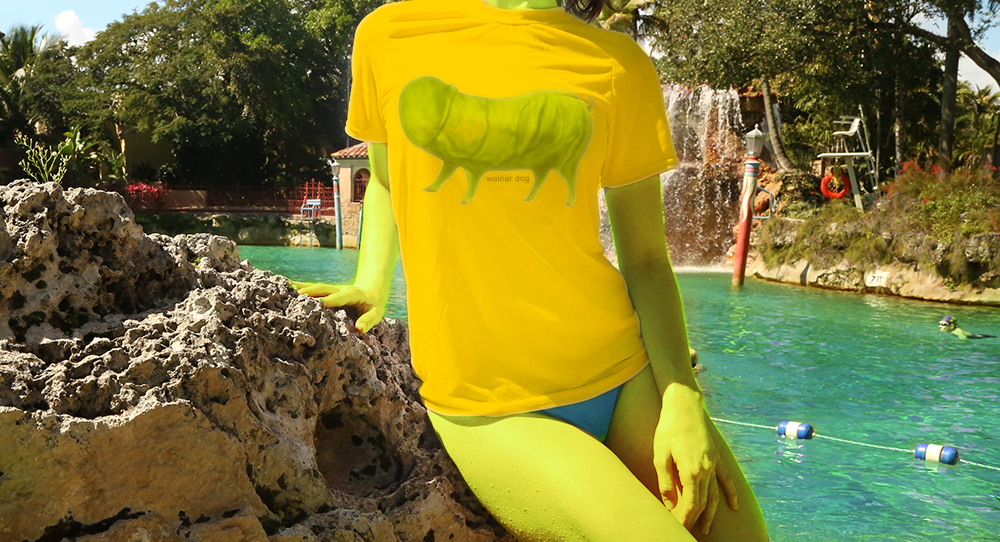 Haughtee Suave Weiner Dog Penis Pun Comical Fine Art Print Tee